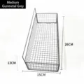 Medium gun grey wandgemonteerde draadmand voor badkamerbenodigdheden organisator. - Gemiddeld (26x15x13cm) / Gunmetal