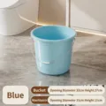 Small light blue plastic household bucket, 32cm diameter, 27cm height, for laundry - Bucket - Small / Blue