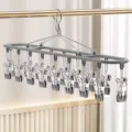 18-clip multi-functional laundry drying rack in grey for socks and underwear - 18 Clips/Pack / Gray
