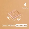Premium square clear silicone furniture anti-slip pads, 30x30mm size, 3mm thickness - Square / 30mm (Pack of 4)