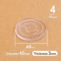 Transparent 40mm round silicone furniture pads, 3mm thick anti-slip protectors, 4 pcs - Round / 40mm (Pack of 4)
