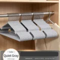 Seamless non-slip stainless steel clothes hangers for wardrobe in quiet gray finish - Quiet Grey