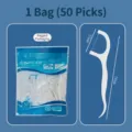 50pcs disposable high molecular dental floss picks for portable oral care cleaning - 50 Pieces