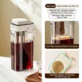 Large capacity cream white cold brew coffee pitcher with extended fine mesh filter - 1L / White