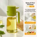 Spruzzatore e versatore di olio 2 in 1 in vetro verde per cucina, doppia funzione - Verde matcha