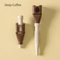 Adjustable and detachable plastic kitchen funnel in dark coffee and beige finish - Detachable Extendable Style / Coffee