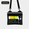 Pochette étanche pour téléphone noir perle mat de grande capacité avec sangle réglable - Noir mat