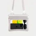 Pochette étanche pour téléphone argent glacier nacré avec sangle et fenêtre tactile - Argent Glaciaire