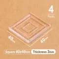 Clear square 40x40mm silicone furniture leg pads with 3mm thickness - Square / 40mm (Pack of 4)