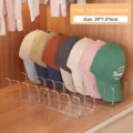 Transparent acrylic 7-slot baseball hat organizer rack for closet storage, size 29x7.5x6cm - 1 Piece / 7 Slots Hat Rack