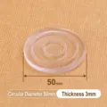 4-pack 50mm transparent silicone furniture foot pads for anti-slip floor protection - Round / 50mm (Pack of 4)
