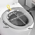 Gray translucent sitz bath for toilet with dimension markings 40.5x40x11.5cm - Basic Style / Transparent Gray