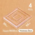 Set of 4 transparent 50x50mm square silicone furniture pads for non-slip floor protection - Square / 50mm (Pack of 4)