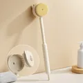Ergonomic 2-in-1 cream colored long handle bath brush and detachable shampoo scrubber - 2-in-1 Hair and Bath Brush Style / Cream