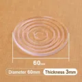4-pack 60mm diameter transparent silicone anti-slip pads for furniture legs and sofa feet - Round / 60mm (Pack of 4)