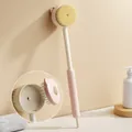 Pink and beige 2-in-1 long handle back scrubber with detachable head massage brush - 2-in-1 Hair and Bath Brush Style / Pink