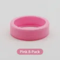 Set van 8 roze siliconen bagagewielhoezen voor geluidsreductie en bescherming van koffers - Set van 8 / Roze