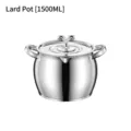 Gran contenedor de almacenamiento de manteca de cerdo en acero inox 1500 ml con tapa - N.º 1 1500ml