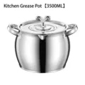 Recipiente grande de 3500ML para manteca de cerdo en acero inoxidable con tapa y doble asa - N.º 3 3500ml