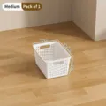 Medium white plastic storage basket for desktop and kitchen organization, 1 pack - Medium (26.5x18x13.5cm) / Medium White