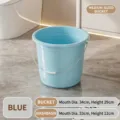 Durable blue plastic household bucket for laundry and bathing, medium 34cm diameter - Bucket - Medium / Blue
