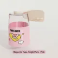 Gobelet de rinçage magnétique mural avec dessin animé rose et support adhésif blanc - 301-400ml / 1 Pièce / Rose