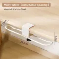 Adjustable cream white carbon steel desk side bag hook rod for student school desk - Adjustable Type / Single Piece / Cream White