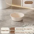 Cream-colored durable plastic washbasin for household bathroom use, 31cm diameter - Washbasin - Small / Cream