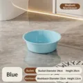 Durable sky blue plastic washbasin with 33cm diameter for home laundry and washing - Washbasin - Medium / Blue