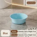 Large blue plastic washbasin SKU variant for household laundry and student bathroom use - Washbasin - Large / Blue