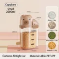 Tarro hermético de Capibara para alimentos 2000ml con escalas de medición claras - Estilo Capibara / Pequeño (2000ml)
