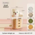 Contenedor hermético de comida de oso de 2000ml con cuerpo transparente y escala - Estilo de oso / Pequeño (2000ml)
