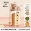 Tarro de almacenamiento hermético Capybara de 2800ml para cereales y comida para mascotas. - Estilo Capibara / Grande (2800ml)
