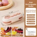 Mini portable rechargeable magnetic bag sealer for kitchen snack food storage in pink finish - Pink