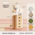 Tarro hermético de oso de 2800ml para cereales y comida de mascotas - Estilo de oso / Grande (2800ml)