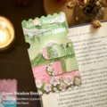 Aesthetic Spring Story oil painting magnetic bookmark in Green Field Breeze floral design - 2 Bookmarks And 1 Postcard / Green field breeze