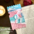 Zaomo oil painting style magnetic bookmarks set with ocean and moon theme for reading - 2 Bookmarks And 1 Postcard / Moon sea tide