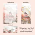 Elegant Chinese landscape stationery set including 6 letter papers and 3 envelopes - Spring Breeze Garden / 3 Envelopes / 6 Papers Per Pack