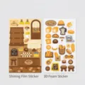 Kawaii bakery theme 3D foam sticker and flash film sheet set for DIY decoration - Bakery Workshop