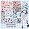 Anime character sticker book with 20 sheets in angel and devil theme for journaling - Angel and Devil / 20 Sheets