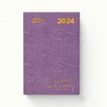 2024 efficiëntie planner notitieboek met paarse getextureerde kaft voor planning - Paars