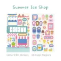 Cute summer ice cream shop theme 3D foam and glimmer film stickers for DIY crafts - Summer Ice House
