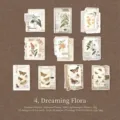 Vintage botanische stickers met bloemen en vlinders, 30 vellen voor scrapbooking. - Bloemen in Droom / 30 Stuks/Verpakking