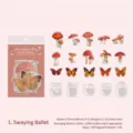 Set van 35 esthetische paddenstoel en vlinder PET stickers voor DIY scrapbooking en dagboeken - Swing Ballet / 35 Vellen/Verpakking