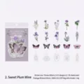 Bloemen- en vlinder PET-stickers voor journaling, thema zoete pruimenwijn paars - Zoete Pruimenwijn / 35 Vellen/Verpakking