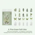 Dennen groene PET botanische stickers voor DIY journalen, set van 35 vellen. - Groene Pijnboomkleuren / 35 Vellen/Verpakking