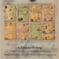 Vintage decorative scrapbook paper set with 40 sheets of antique letter patterns. - Writing Time / 40 Pieces/Pack
