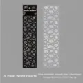 Dreamy bubble heart sticker sheet with silver holographic foil finish for deco - Tiny White Heart