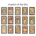Vintage Art Nouveau style lady portrait stickers for DIY journal and scrapbook decoration - Time Imprint