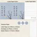 Chinese style stationery set with calligraphy letter paper, envelopes, and seals - Quiet and Peaceful Spring / 2 Sheets 2 Envelopes 1 Sticker/Pack